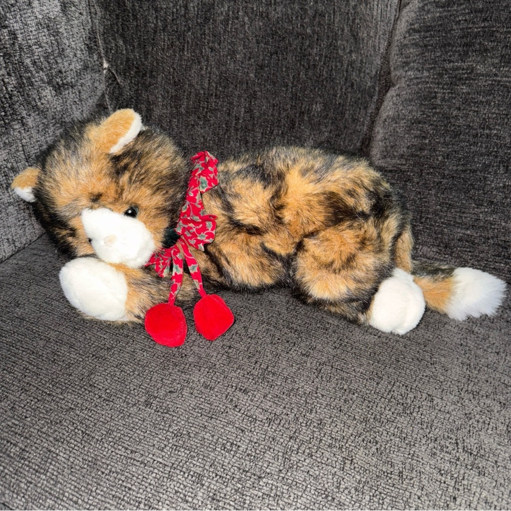 Vintage Nick & Noel Christmas Calico Cat Plush w/Jingle Bells 16" 1992 Toys R Us